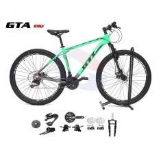 Bicicleta Aro 29 Gti Roma Kit 2x9 Gta Sunrun Freio Disco K7 11/36 Pedivela 24/38d Garfo Com Trava - Verde/cinza Tam.19