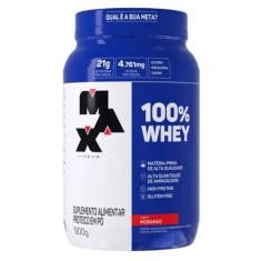 100% Whey Pote 900G - Max Titanium, Morango