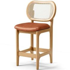 Banqueta Baixa Bar Cozinha Sala de Jantar Betta L02 Mel Tela material 