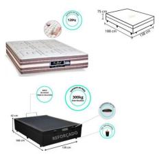 Conjunto Cama Box Baú Casal + Colchão Sankonfort Le Griff Firme (138x1
