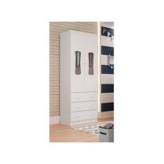 Guarda Roupa Bebê Moveis Peroba 02 portas Luna 100% MDF, BRANCO