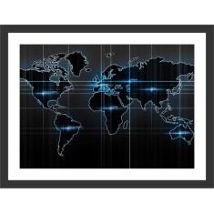 Quadro Decorativo Mapa Mundo Moderno Salas Quartos Decorações Com Mold