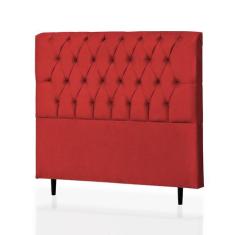 Cabeceira Casal  Paris 140 CM Suede Vermelho - D A Decor