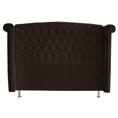 Cabeceira De Cama Box Luxo Queen 160 cm Suede Marrom Eli Móveis - Eli 