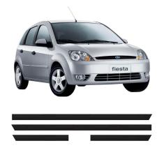 Friso Lateral Ford Fiesta 2002 E 2003 Preto 4 Portas 1712A