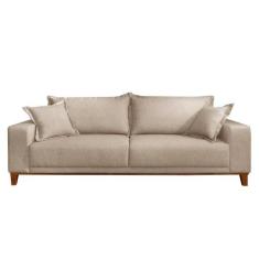 Sofá Fixo Argos 2 Lugares Luxo 1,60 M Castellar Móbile, Linho Bege Cla