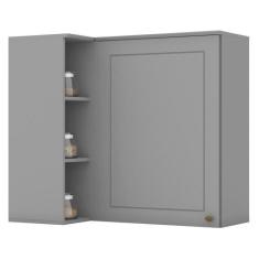 Armário Aéreo Canto Reto 1 Porta Americana Cinza - Móveis Henn, Cinza