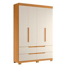 Guarda Roupa Solteiro Doble 4 Portas E 4 Gavetas Cinamomo-off White - Móveis Albatroz Cinamomo-off White