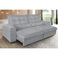 Sofá Retrátil e Reclinável 2,50m Suede Miami - Sofá Casa, Cinza
