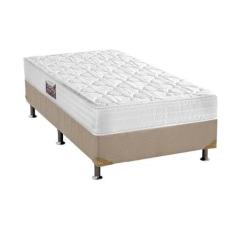 Cama Box Solteiro: Colchão Espuma D45 Herval Top + Base CRC Suede Clea