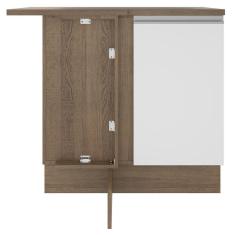 Balcão de Canto Glamy 1 Porta Rustic e Branco Madesa