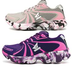 Kit 2 tenis feminino de corrida academia caminhada Oldsen Colorado