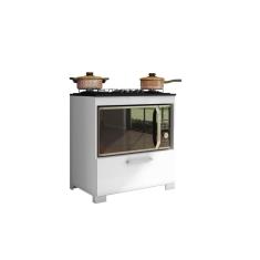 Balcão Para Cooktop de 5 Bocas 1Porta Branco Albânia Bela Casa