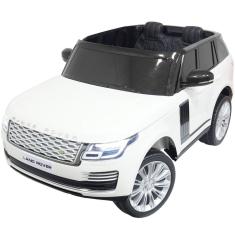 Mini Carro Elétrico Infantil 24V Range Rover Banco de Couro Mp5 Controle Branco Brinqway Bw-122mp5br