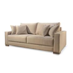 Sofá 3 Lugares Fixo Living Hotello Linho Bege Medio 2,2m