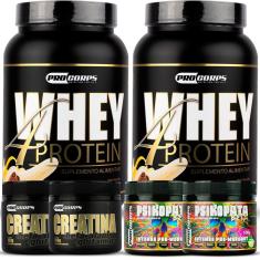 2 Whey 4 Protein 900g + 2 Creatina + 2 Pré Treino Psikopata-Unissex