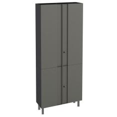 Armário Multiuso Aço Multibox 4 Portas com Chave Cinza/Preto - Telasul
