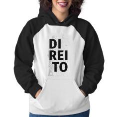 Moletom Feminino Direito Estudante - Foca na Moda, Branco, Preto, M