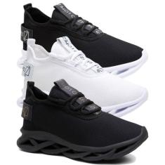Tênis Masculino Esportivo Academia e Corrida - Lorenzzo Lopez, Preto, 