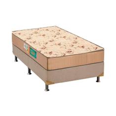 Cama Box Solteiro: Colchão Espuma D33 Polar Pérola + Base Crc Suede Clean(88X188)