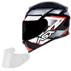 Capacete Moto Asx Eagle Sv Fast Vermelho Oculo +Viseira Fume