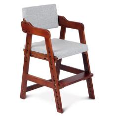 Cadeira Alta de Madeira Ezebaby para Crianças e Adolescentes - Marrom