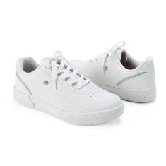 tenis feminino kolosh casual branco detalhe em prata