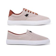 Kit 2 Pares Tênis Masculino Legítimo Polo Casual e Slip On Iate - Simo