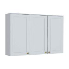 Armário Aéreo P/ Cozinha Americana 3 Portas 120cm Branco - Henn