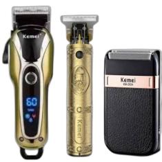 Kit Kemei Maquina Corte 1990 Acabamento 700B Shaver 2024 - Kemei Profi