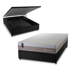 Conjunto Box Baú Sheffield Bege 138x188x72 c/ Molas Ensacadas - King H