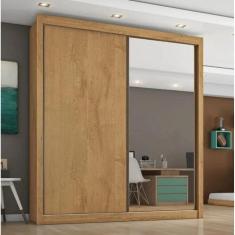 Guarda Roupa Zurique 2 Pts 1 Espelho 100%MDF Móveis Europa