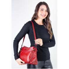 Bolsa tiracolo de couro liso Lorena