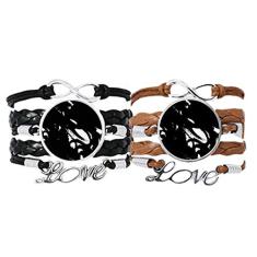 DIYthinker Pulseira com textura irregular, alça de mão, pulseira de couro, conjunto duplo para presente
