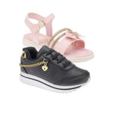 Tenis Sapato Infantil Menina - KIT 2 PARES Tam 24 ao 34-Feminino