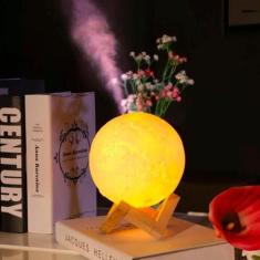 Luminária Lua Cheia 10cm 3d Abajur Led 2 Cores - BCS