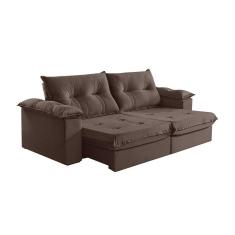 Sofá 3 Lugares Retrátil E Reclinável Martins M-164 Veludo Marrom