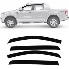 Calha de Chuva Esportiva Ford Ranger 2013 14 15 16 17 4 Portas Fumê - 