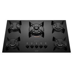 Cooktop 5 Bocas Preto com Mesa de Vidro e Tripla Chama Atlas U Top Bivolt