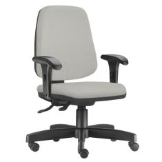 Cadeira Giratória Job L02 Diretor Executiva Linho Cinza - Lyam Decor