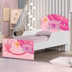 Cama Infantil Carruagem Rosa Com Colchão