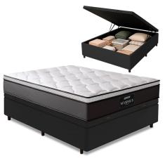 Cama Box Baú Casal Colchão Gazin Molas Ensacadas Maximus 138x188x65cm