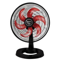 Ventilador Mesa Lorena Preto Oscilante 220V Pás Vermelha - Casa H, 220