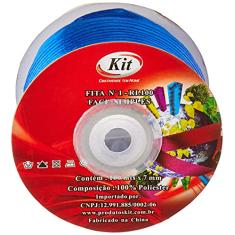 Kit Face Simples Fita de Cetim, Azul Royal, 100 mts