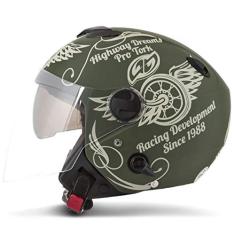 CAPACETE ABERTO PRO TORK NEW ATOMIC HIGHWAY DREAMS FOSCO VERDE FOSCO TAM. 56