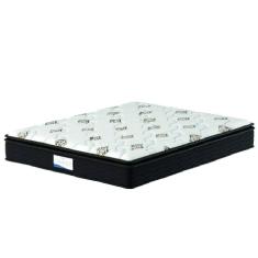 Colchão Casal Queen Molas Ensacadas Pillow Top Granville 158x198x28cm Marrom / Branco - Suporta até 110kg por Pessoa