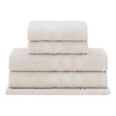Jogo Toalha De Banho 5 Peças 100% Algodão Vanilla Bege Buddemeyer