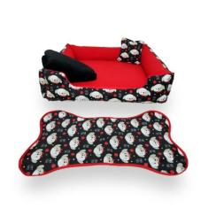 cama G cama pra cachorro 70x70cm cama pet até 15kg +tapete e manta - g