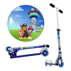 Patinete Patrulha Canina 3 Rodas Infantil Azul de Alumínio - DM Radica