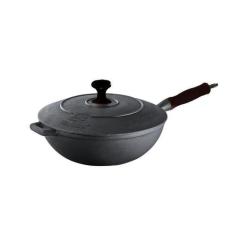 Panela Wok em Ferro Fundido com cabo Silicone Preto - Libaneza